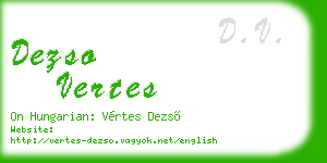 dezso vertes business card