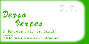 dezso vertes business card